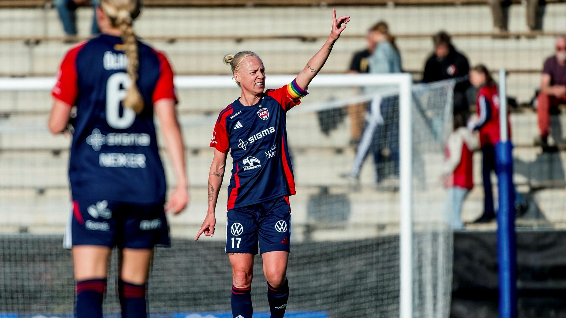 Caroline Seger under fotbollsmatchen mellan FC Rosengård och Djurgården.