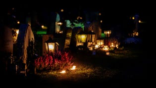 The forest cemetery during the All Saints weekend.