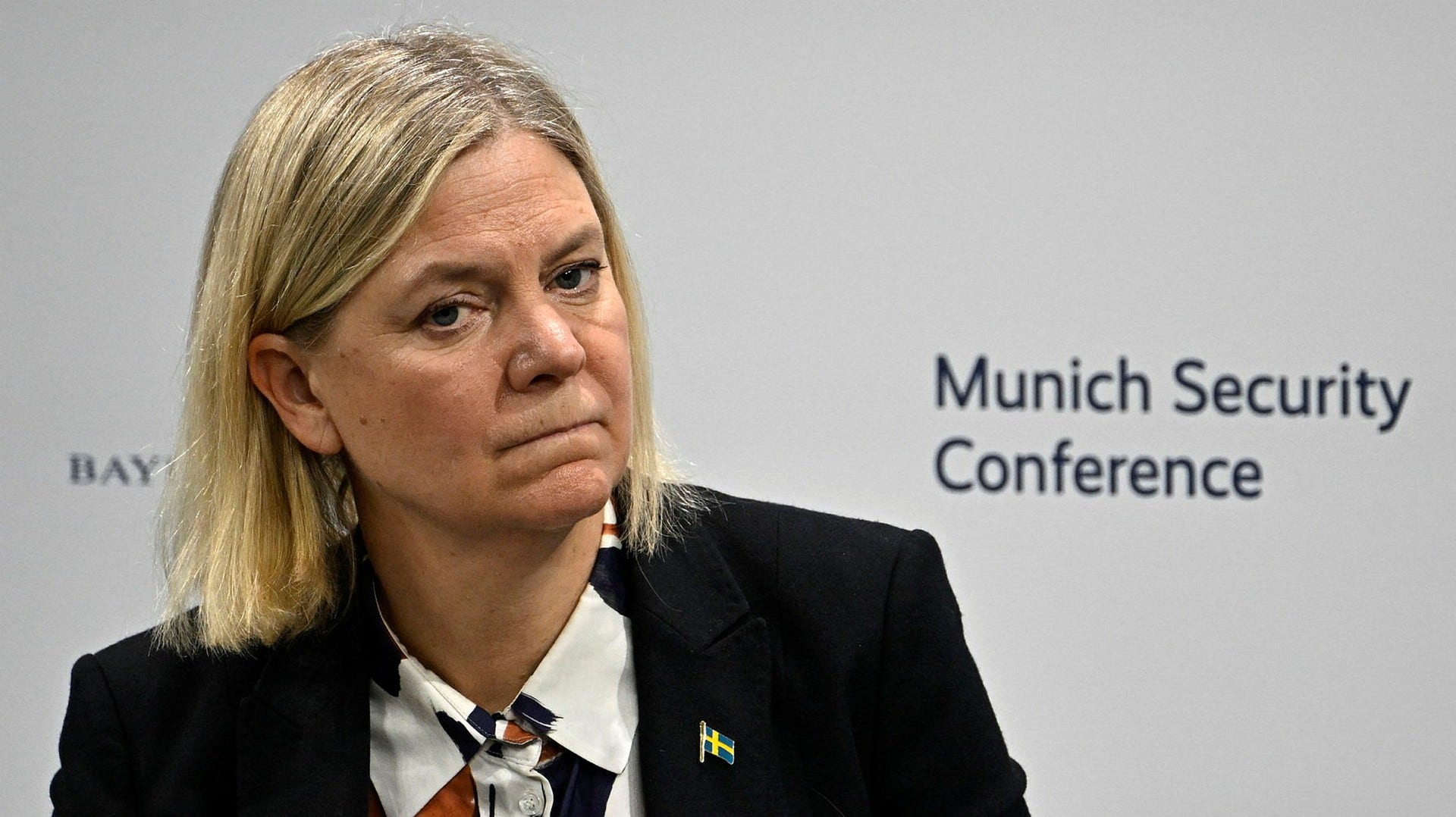 S-ledaren Magdalena Andersson på säkerhetskonferens i München.