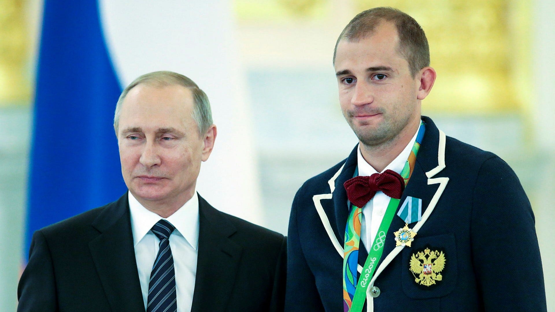 Aleksander Lesun (höger) tillsammans med Vladimir Putin i augusti 2016.