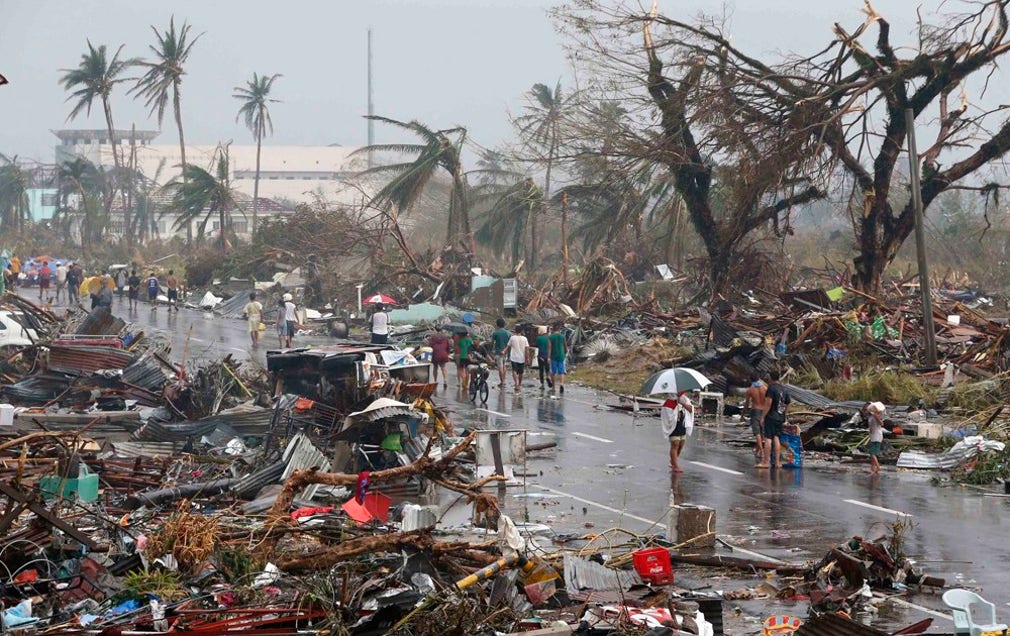 Tacloban på söndagen.