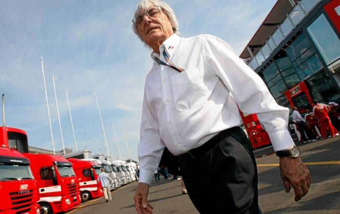 84-årige Bernie Ecclestone följer alla lopp i formel 1 på plats.