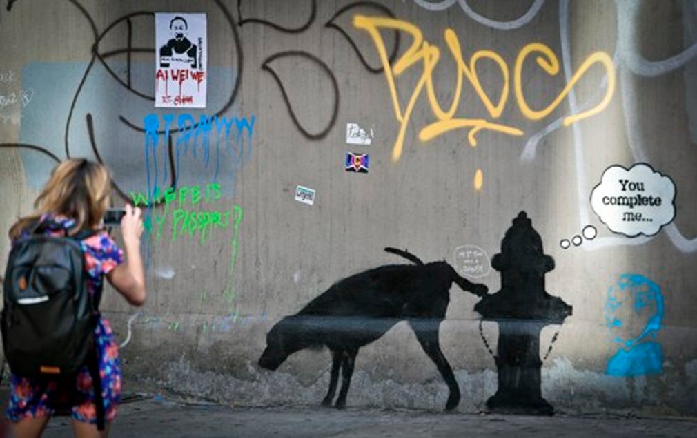 Banksy-verk i New York 2013.