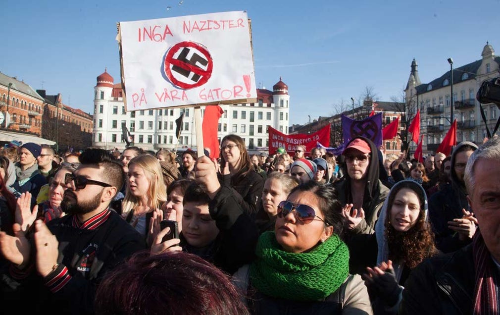 Omkring 1.000 personer beräknas ha deltagit i manifestationen i Malmö.