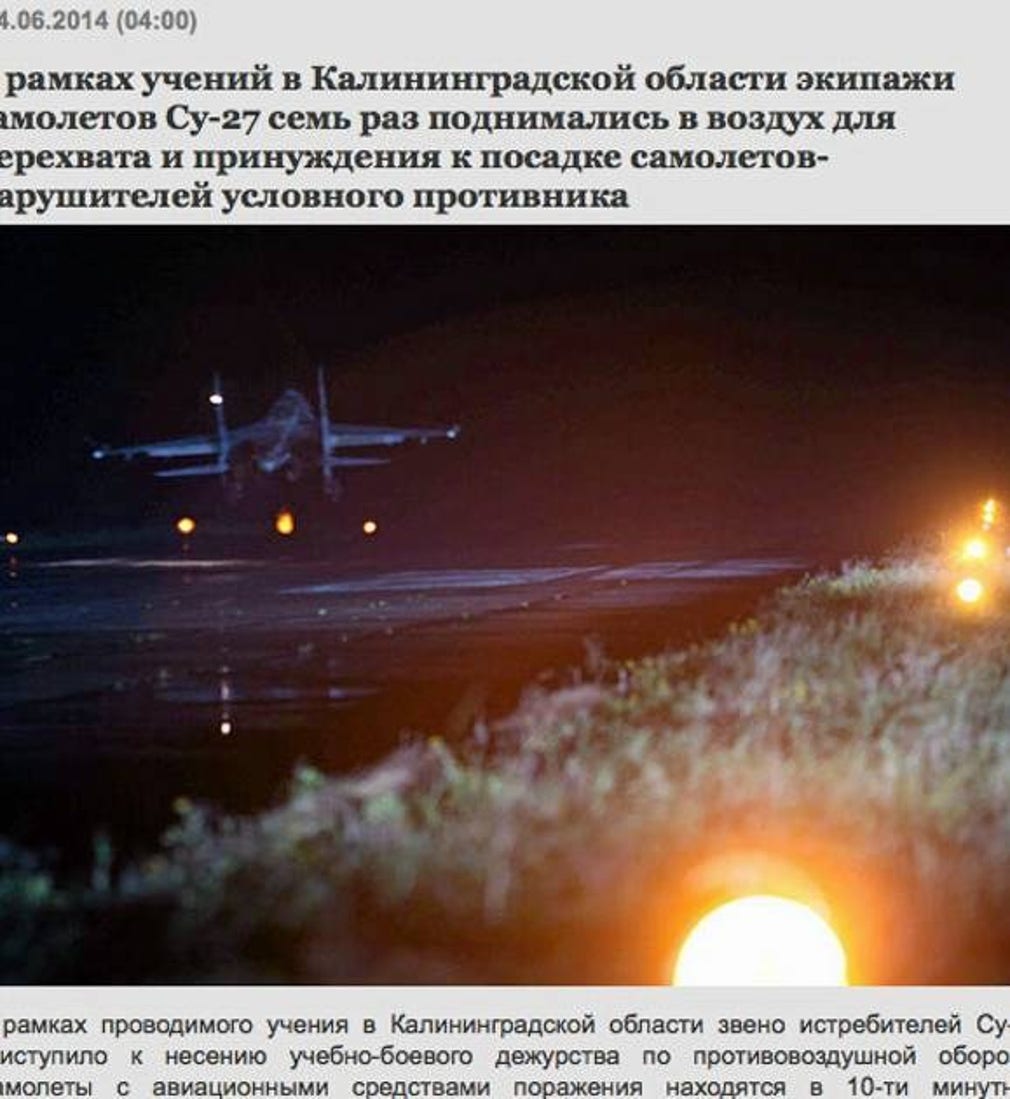 Artikel om den ryska storövningen i Kaliningrad från ryska försvarsministeriets sajt.