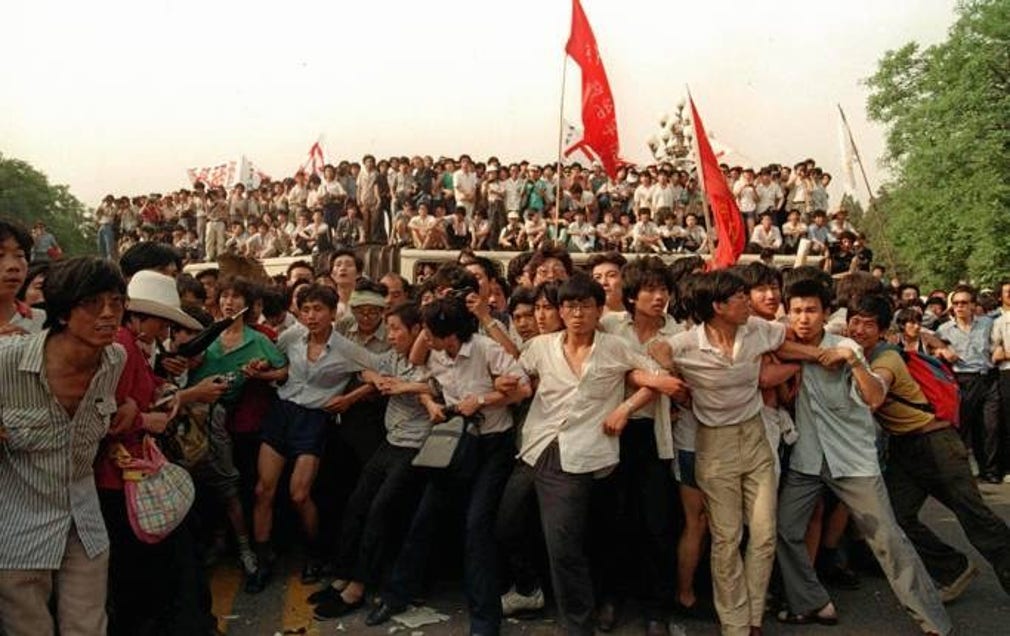 Peking 1989.Studentdemonstrationer.