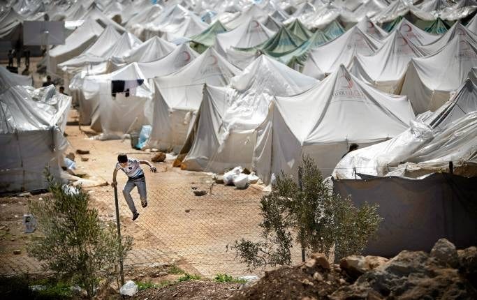 Syriskt flyktingläger i Turkiet.