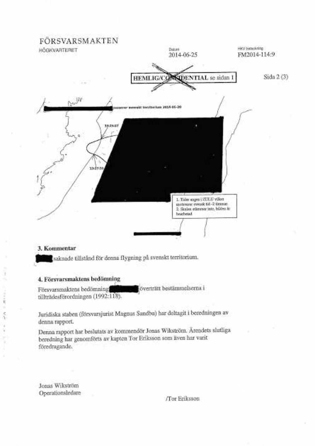 Delvis hemligstämplade dokument från Försvars­makten visar att planen kom från öster.