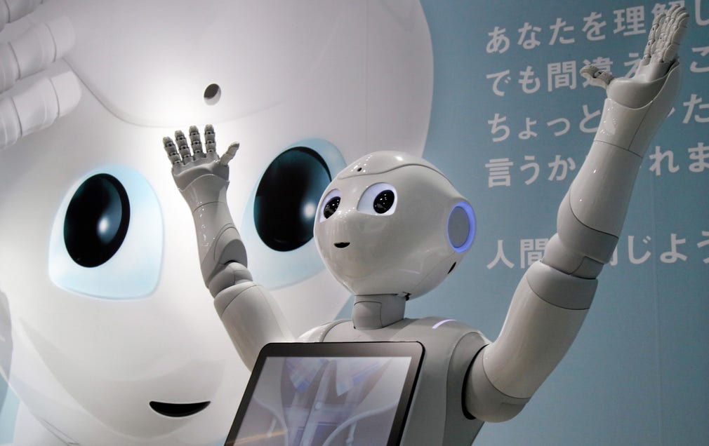Japanska roboten”Pepper” visar känslor.