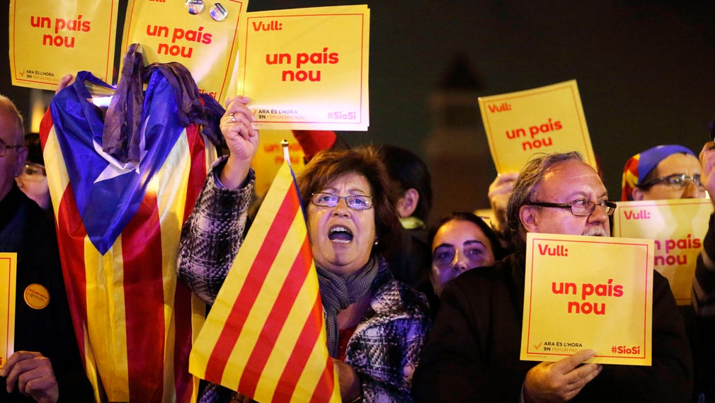 Separatister demonstrerar för katalansk självständighet.