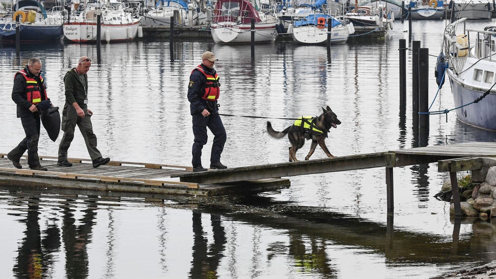 Två svenska polishundar assisterar i veckan den danska polisen i sökandet efter kroppsdelar i Kögebukten. Svensk polis har specialtränade likhundar för sökning på vatten.
