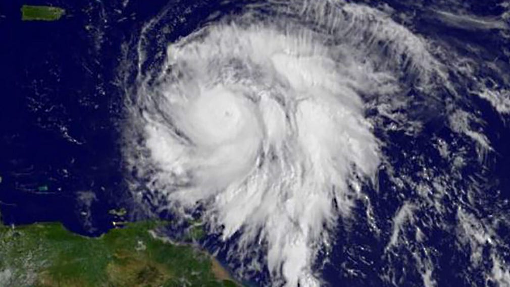 Satellitbild på orkanen Maria.