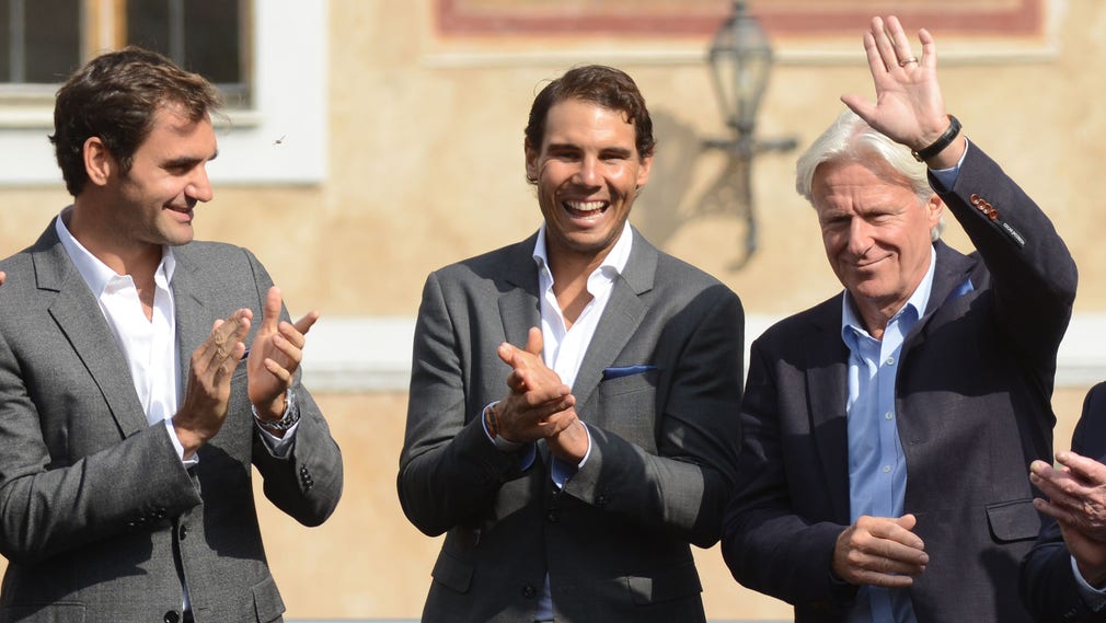 Roger Federer,Rafael Nadal och Björn Borg inför Laver Cup.