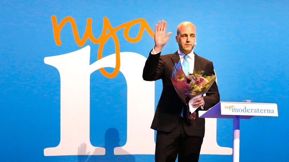 Fredrik Reinfeldt på Moderaternas valvaka 2014 – strax efter att han meddelat att han lämnar partiledarposten.