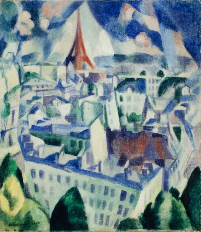Robert Delaunay, ”Parisutsikt (Eiffeltornet)” från 1919.