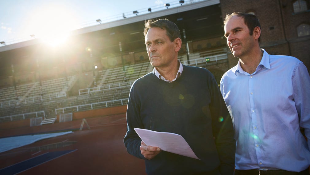 Sveriges Olympiska kommités verksamhetschef Peter Reinebo och OS-kampanjchefen Richard Brisius.