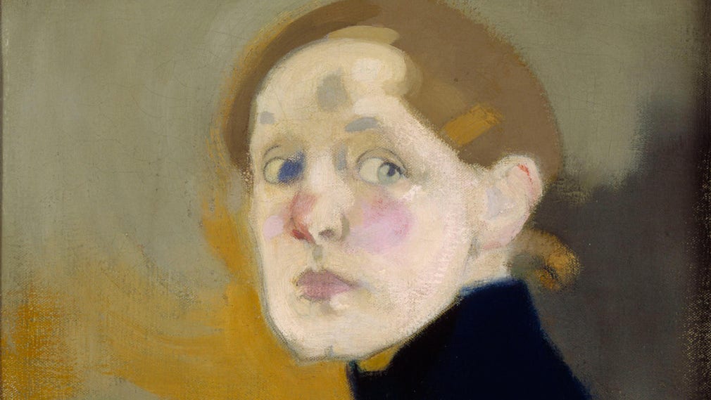 Inte längre på svenska. Helene Schjerfbeck, självporträtt, 1912.