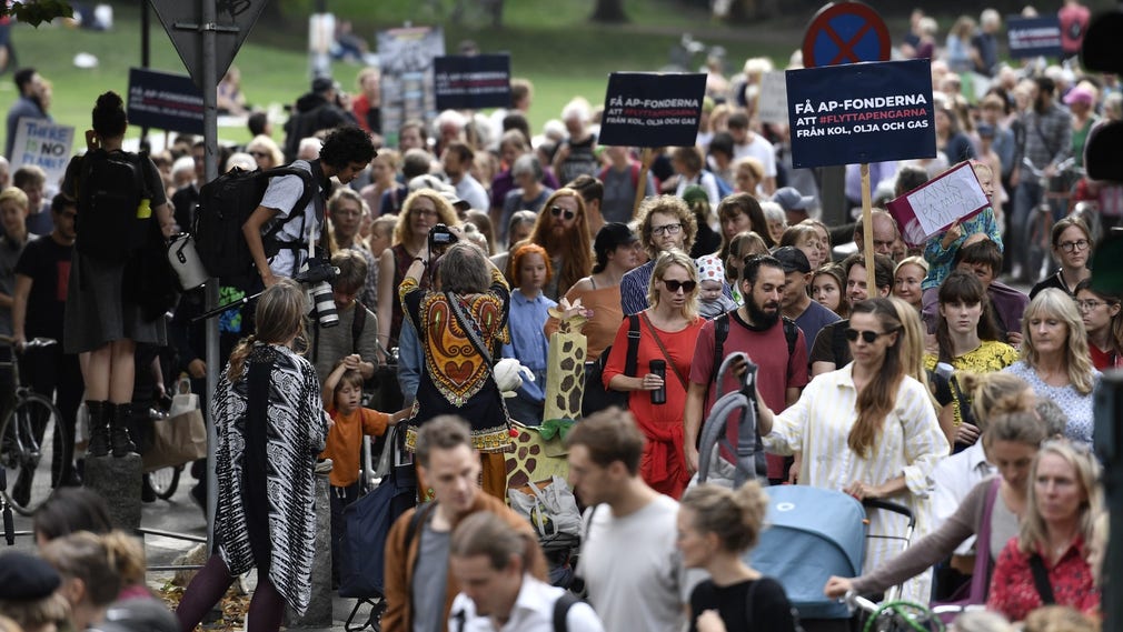 Klimatmanifestationen Peoples Climate March i Stockholm i början av september.
