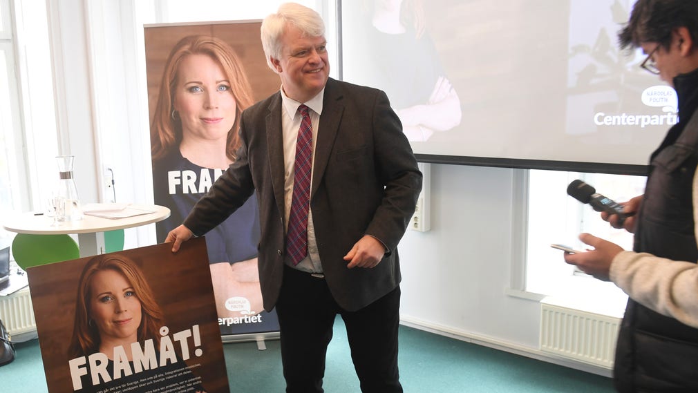 Centerpartiets partisekreterare Michael Arthursson presenterade partiets valkampanj i mars 2018.