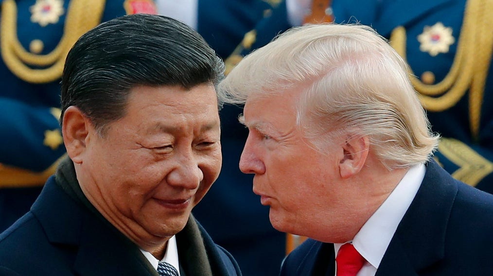 Xi Jinping och Donald Trump i november 2017.