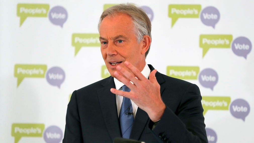 Tony Blair vill se en ny folkomröstning om Brexit.