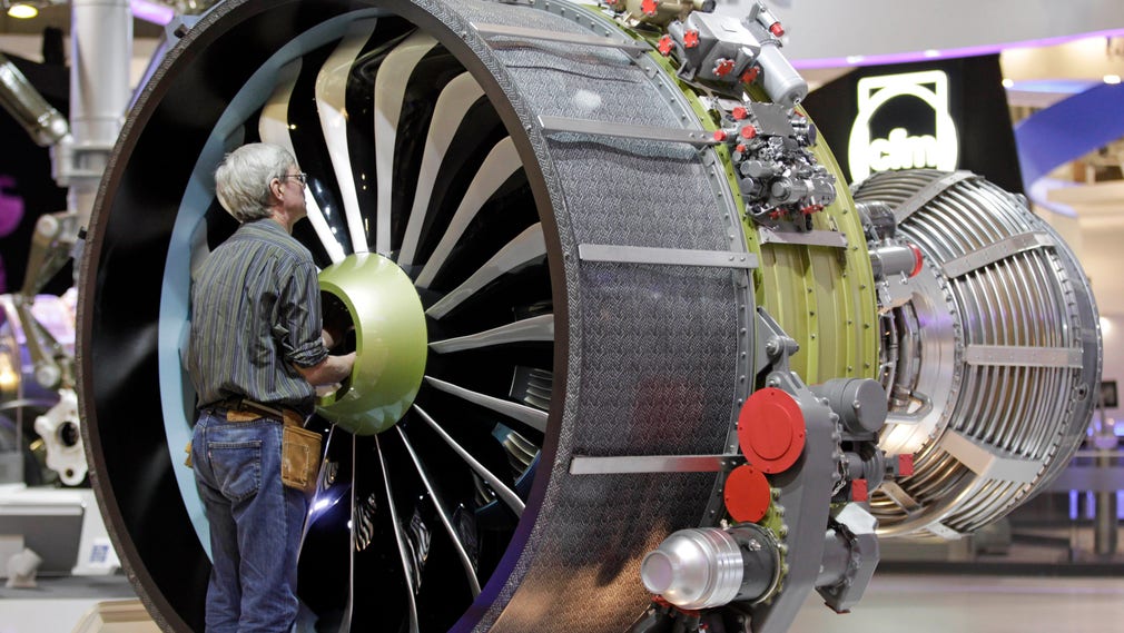 Jetmotor till en Airbus A320 neo som SAS ska köpa 50 plan av.