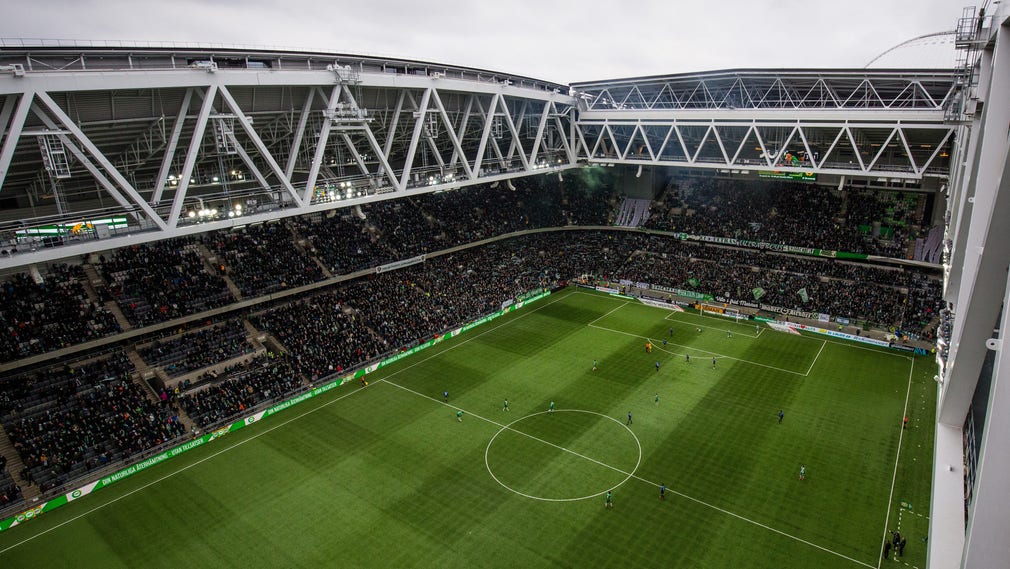 Tele2 Arena under matchen mellan Hammarby och Sirius den 1 april.