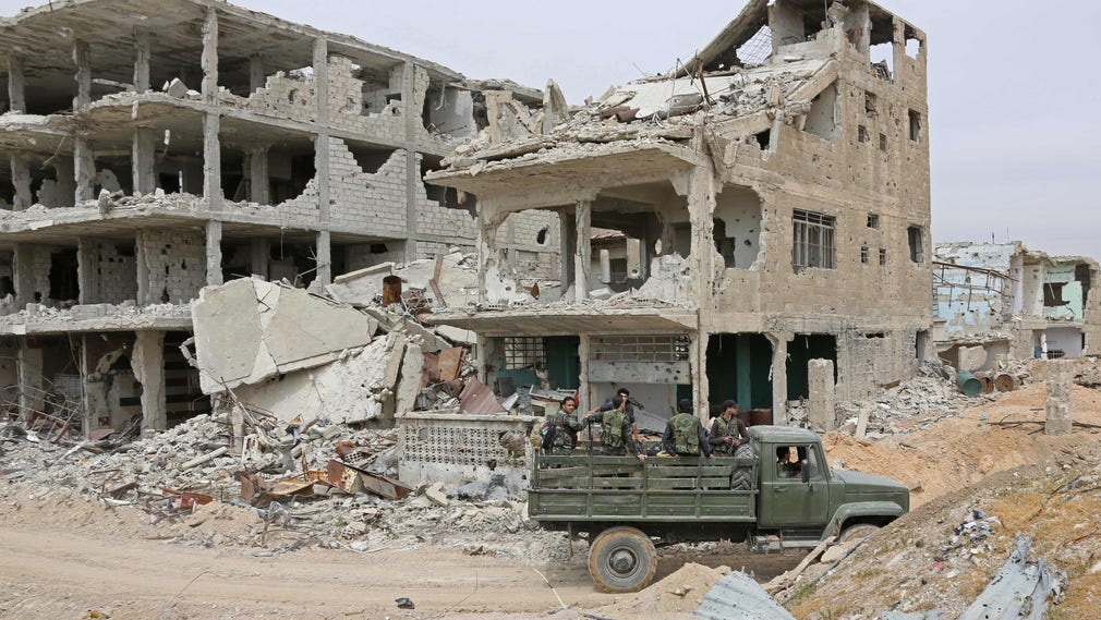 Regeringstrogna styrkor i Jobar, i östra Ghouta.