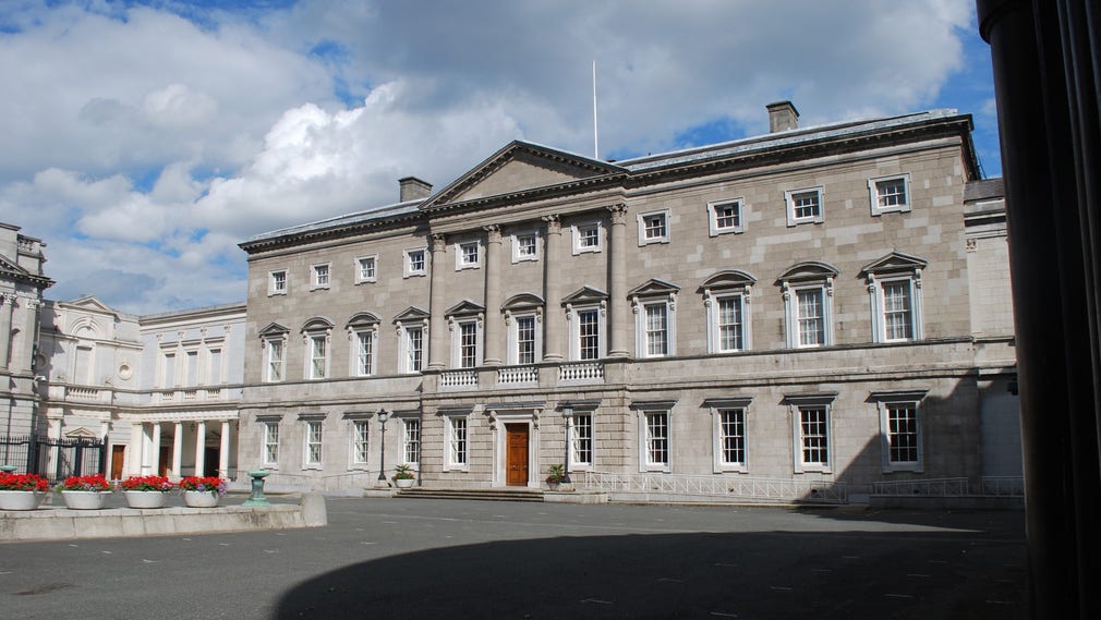 Leinster House, parlamentsbyggnaden i Irland.