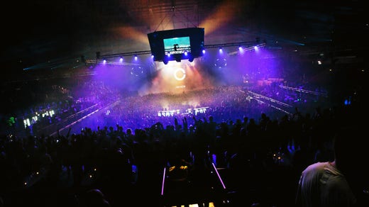 Avicii during one of the three sold out concerts in Globen, Stockholm, 2012.