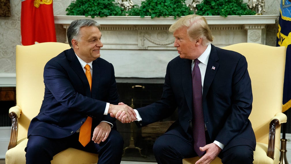 President Donald Trump tog emot Viktor Orbán i Ovala rummet.
