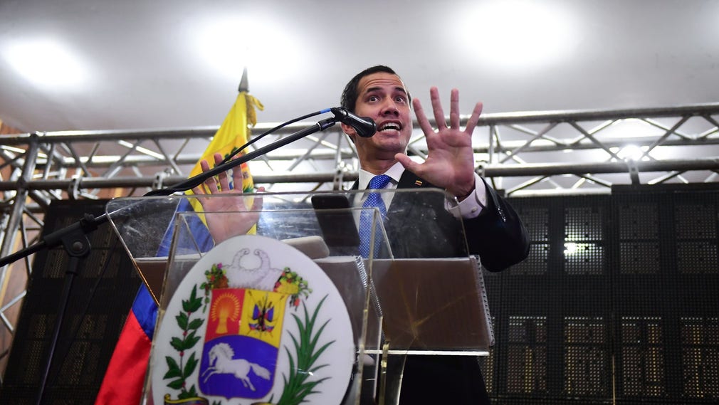 Oppositionsledaren Juan Guaidó tidigare i veckan.