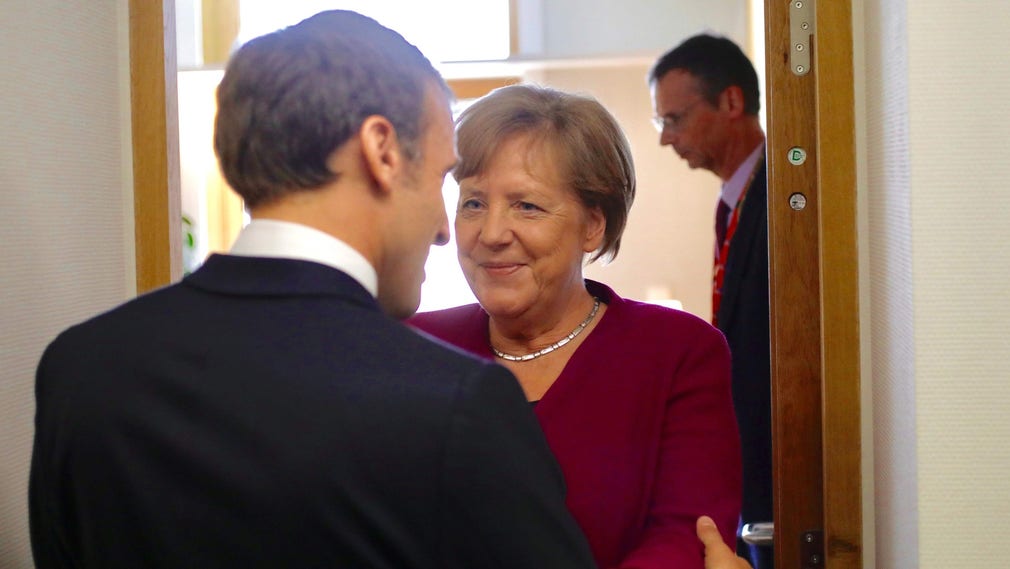 Emmanuel Macron och Angela Merkel.