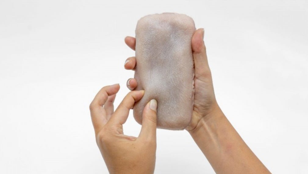 Marc Teyssiers prototyp till ett Iphonefodral i silikon som liknar mänsklig hud.