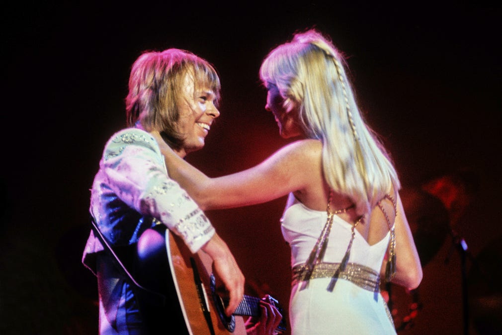 Abba at their concert at Wembley, London in 1979. They went to Australia that same year.