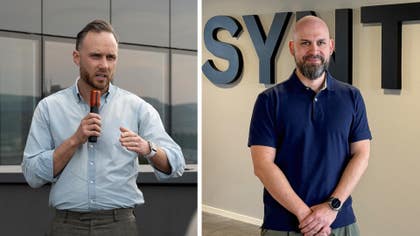 Till vänster: Fredrik Blom, Managing Director på Syntio Nordics. Till höger: Davorino Cetto, vd och medgrundare.