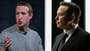 Metas medgrundare Mark Zuckerberg och Elon Musk, Tesla och Twitter.