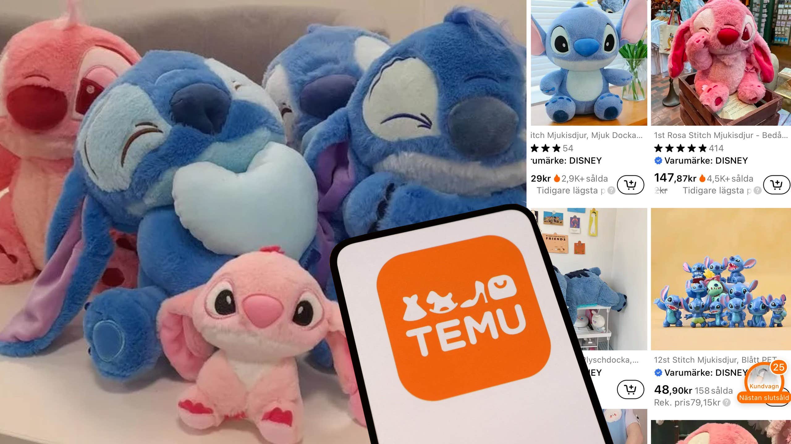 Larmet om Stitch på Temu –  100 falska gosedjur stoppade