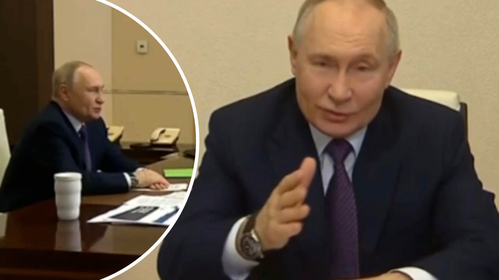 Putin lämnar tv-mötet  – för att prata i telefon