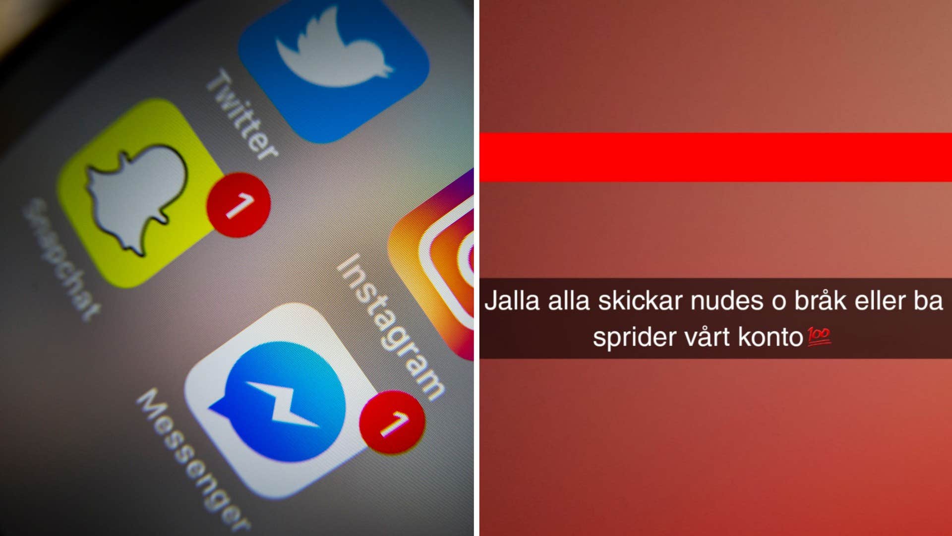 Falska nakenbilder på unga sprids på Snapchat