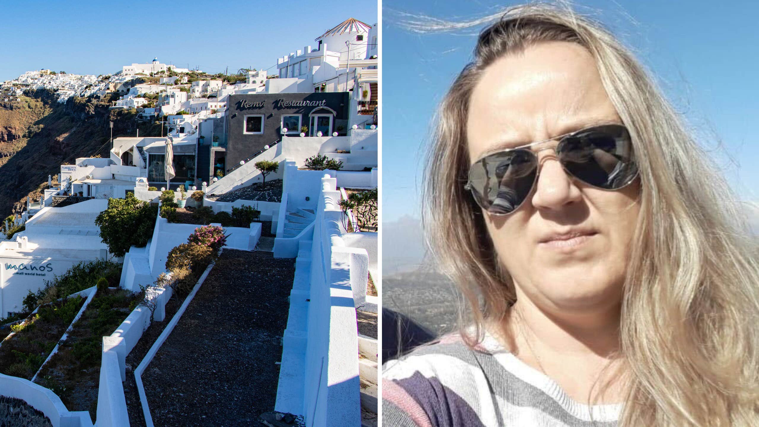 Svenska Maria om skalven på turistön Santorini