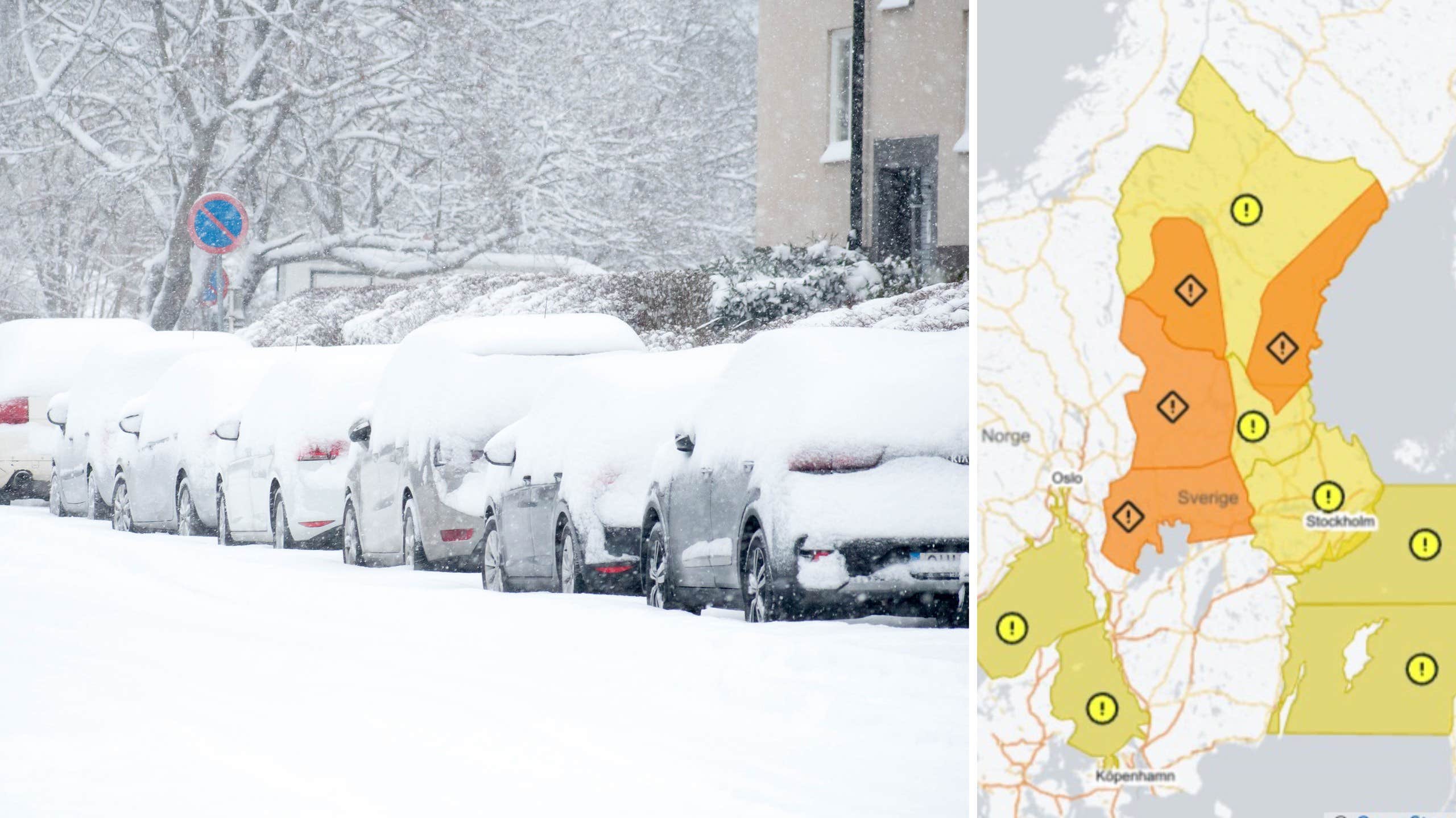 Flera orange snövarningar