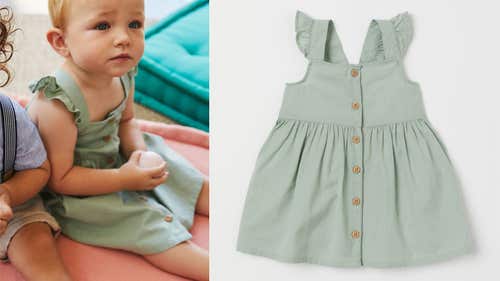 Barnet kan matcha mamma i egen grön klänning.