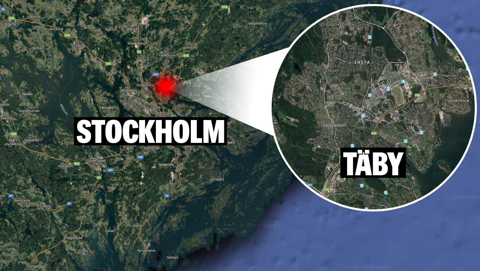 Explosion vid Täby Centrum – dörr skadad