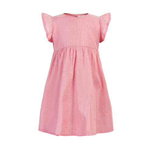 Rosa barnklänning med volangärm.