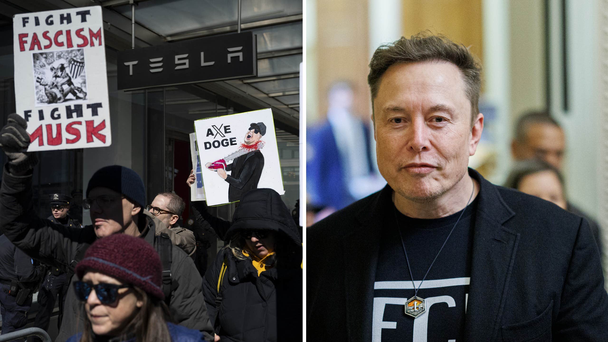 Hatstorm och attacker mot Musk och Tesla i USA