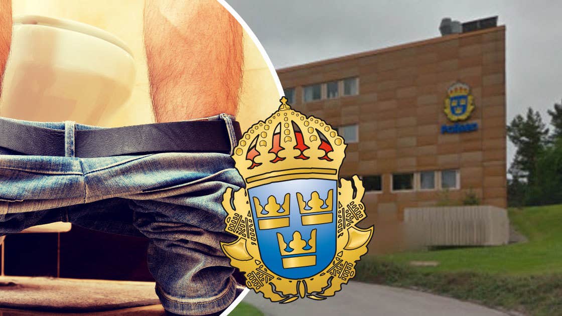 Pissade Mot Polishuset I Trollhättan Gripna Med Byxorna Nere