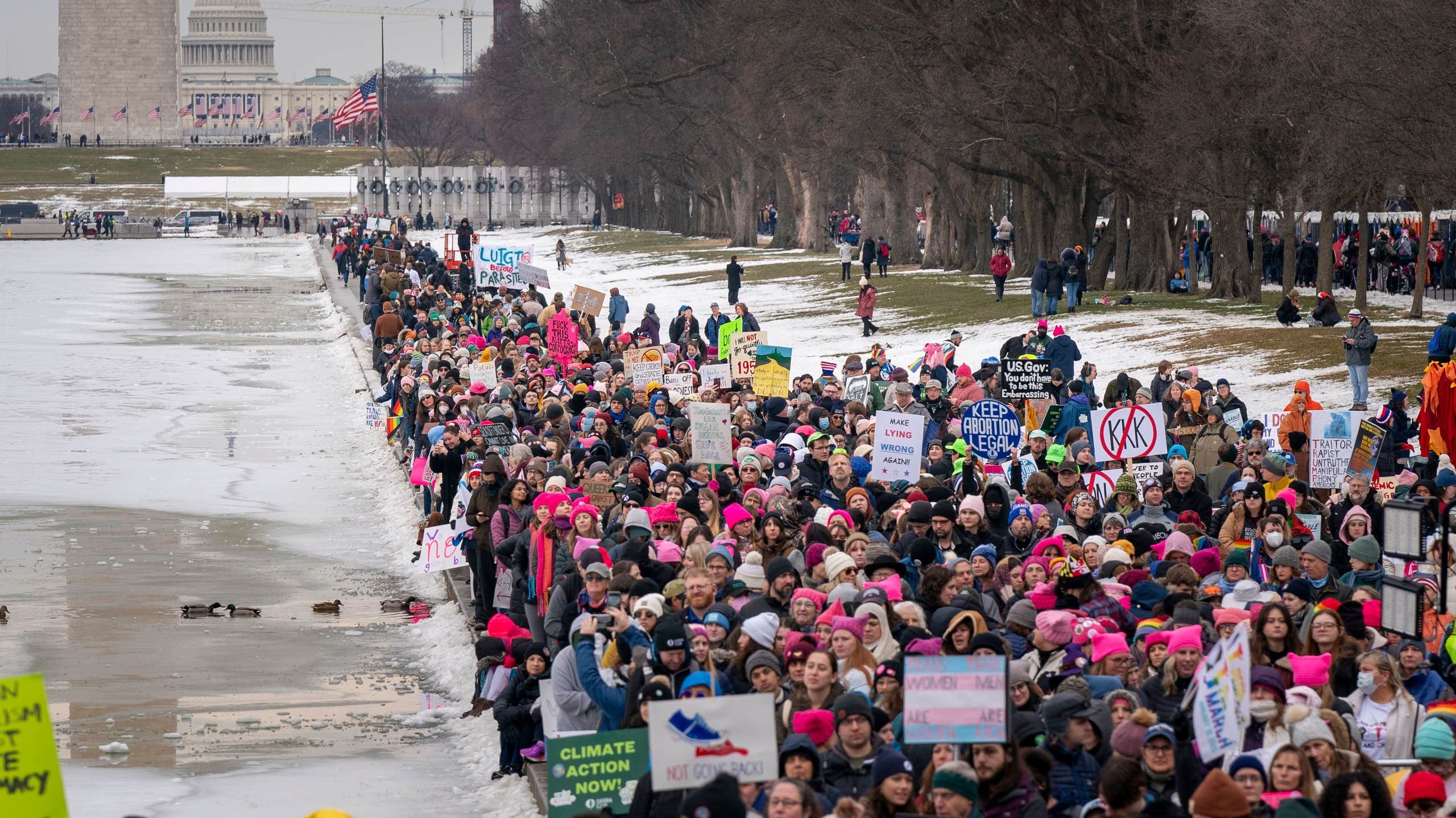 Massiva protester mot Trump