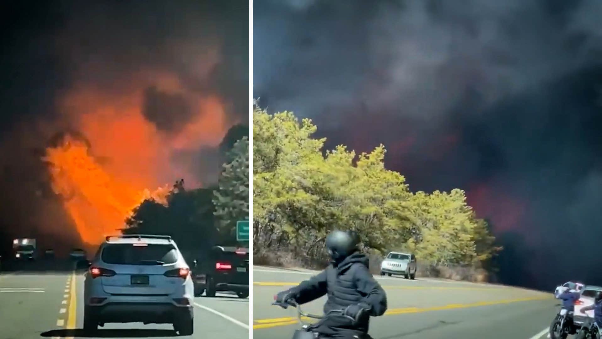 Massiva bränder på  Long Island i New York