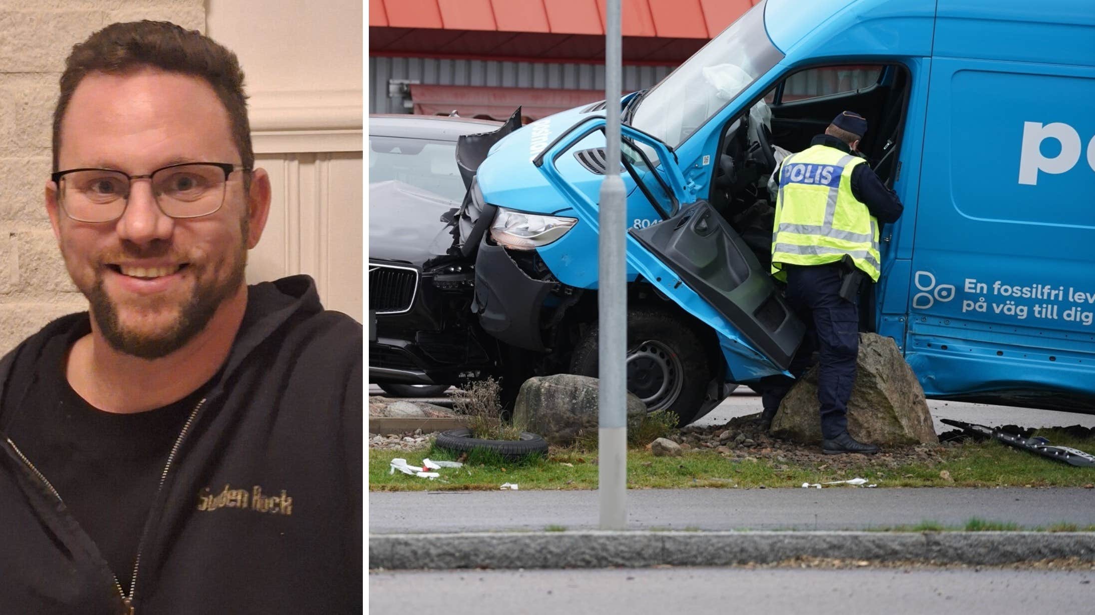 Björn, 41, fick hjärtstopp i  Postnord-bilen – krockade 